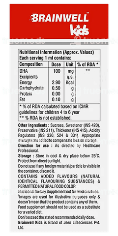 Brainwell Kids Mango Flavor Oral Drops 30ml