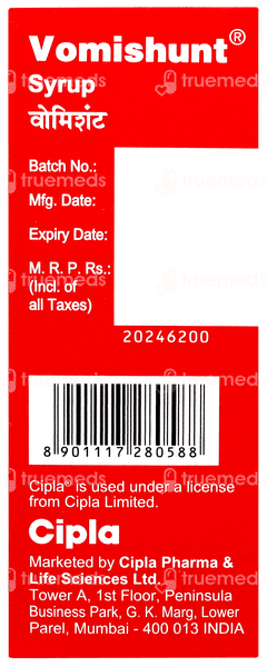 Vomishunt Strawberry Flavour Syrup 30ml Vomishunt Strawberry Flavour Syrup 30ml