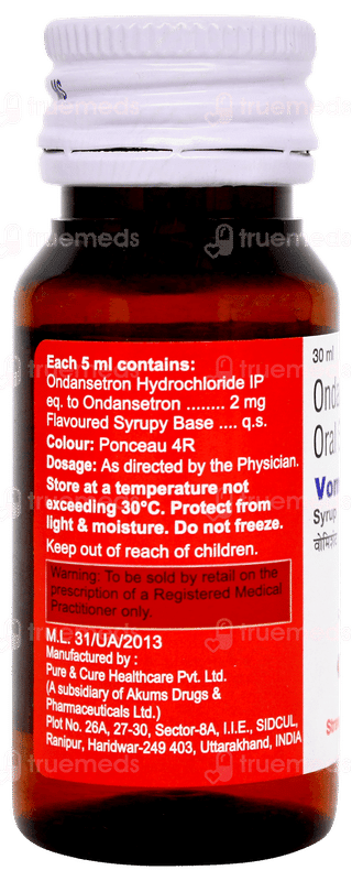 Vomishunt Strawberry Flavour Syrup 30ml