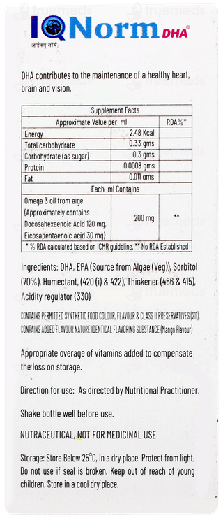 Iqnorm Dha Mango Flavour Oral Drops 30ml