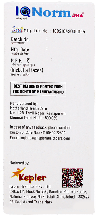 Iqnorm Dha Mango Flavour Oral Drops 30ml