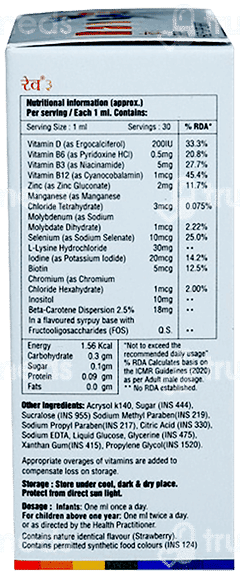 Rave 3 Strawberry Flavour Oral Drops 30Ml