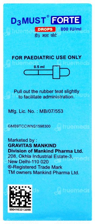 D3 Must Forte Pineapple Flavour Oral Drops 15ml