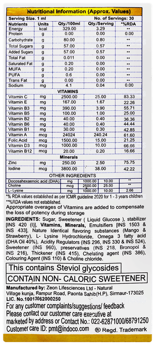 Oh D3 Plus Mango & Strawberry Flavour  Oral Drops 30ml