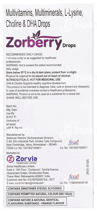 Zorberry Oral Drops 30Ml
