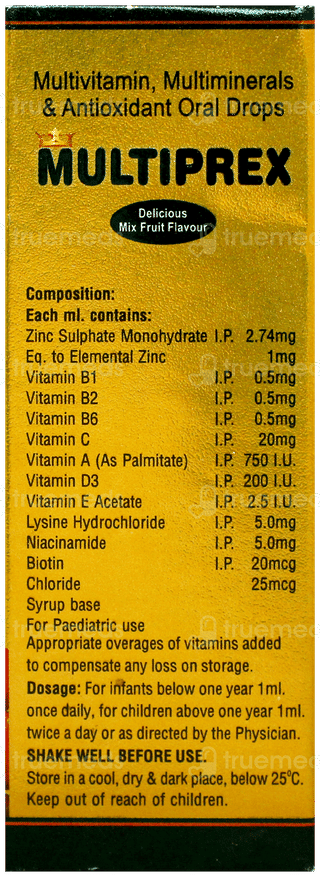 Multiprex Mix Fruit Flavour Oral Drops 30Ml