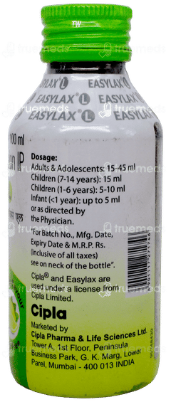 Easylax L Lemon Flavour Sugar Free Solution 100Ml