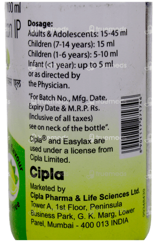 Easylax L Lemon Flavour Sugar Free Solution 100Ml