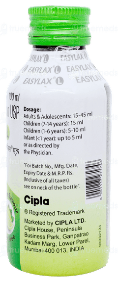 Easylax L Lemon Flavour Sugar Free Solution 100ml