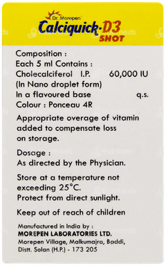 Calciquick D3 Shot Sugar Free Solution 5ml