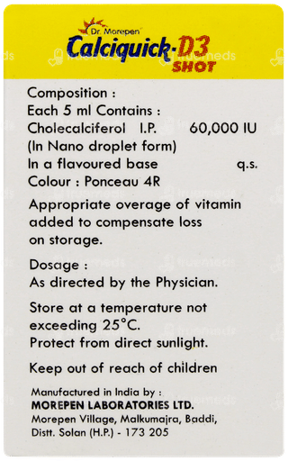 Calciquick D3 Shot Sugar Free Solution 5ml