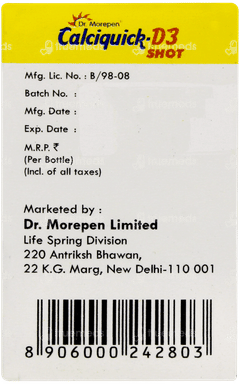 Calciquick D3 Shot Sugar Free Solution 5ml