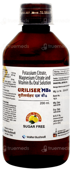 Uriliser Mb6 Lemon Flavour Sugar Free Solution 200ml Uriliser Mb6 Lemon Flavour Sugar Free Solution 200ml