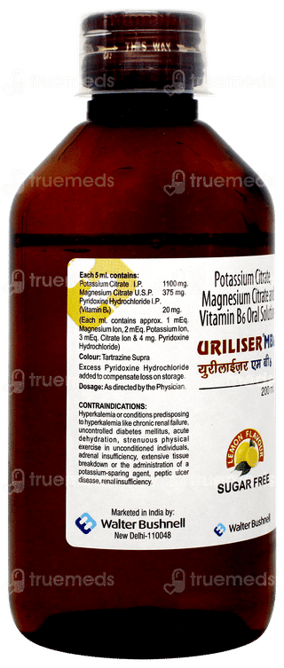 Uriliser Mb6 Lemon Flavour Sugar Free Solution 200ml
