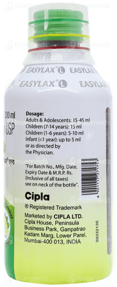 Easylax L Lemon Flavour Sugar Free Solution 200ml