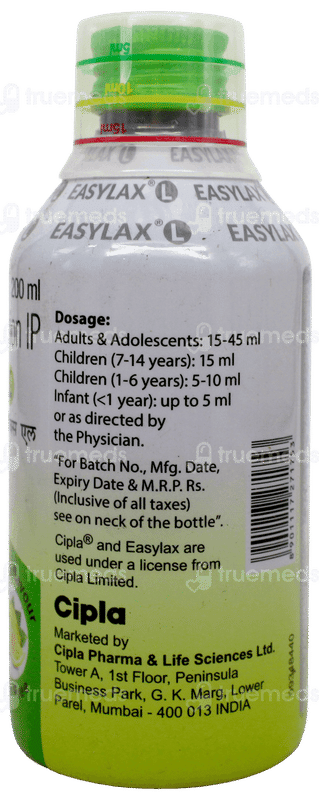 Easylax L Lemon Flavour Sugar Free Solution 200Ml