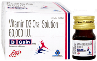 D Gain Nano Butterscotch Flavour Sugar Free Solution 5ml