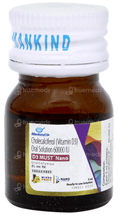 D3 Must Nano Mixed Fruit Flavour Sugar Free Solution 5ml