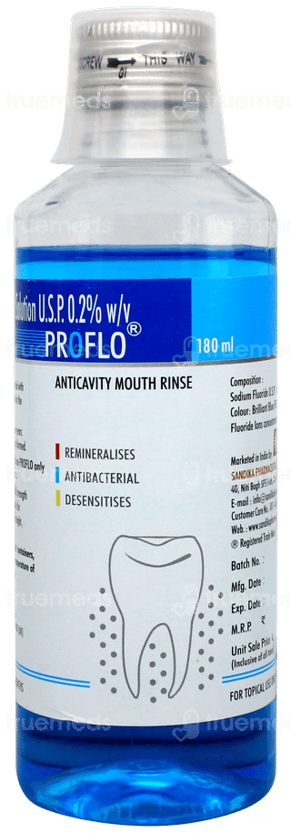 Proflo Anticavity Mouth Rinse Solution 180ml