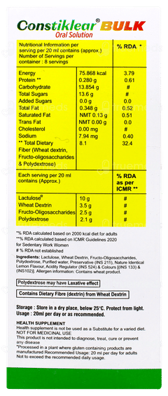 Constiklear Bulk Lemon Flavour Solution 200ml