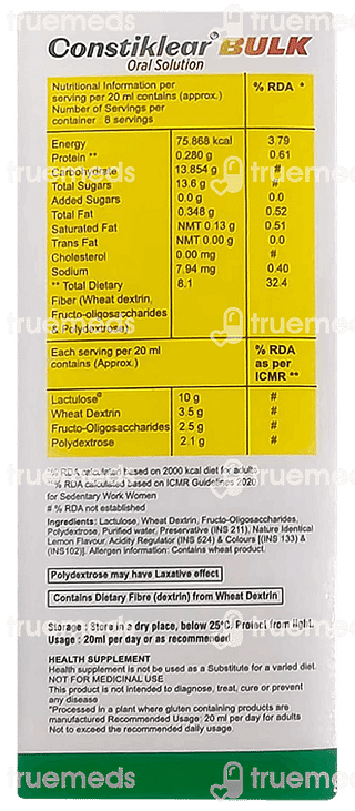 Constiklear Bulk Lemon Flavour Solution 200ml