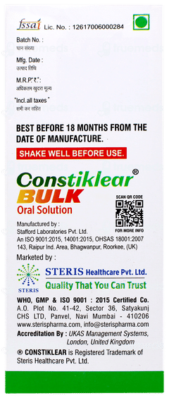 Constiklear Bulk Lemon Flavour Solution 200ml