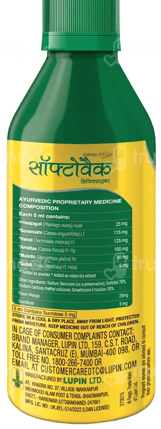 Softovac Liquifibre Mango Flavour Sugar Free Solution 225Ml