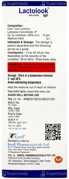 Lactolook Nf Sugar Free Solution 200ml