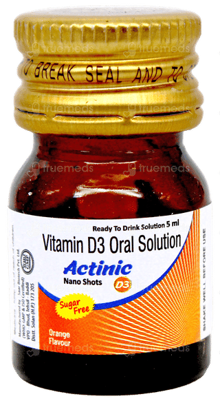 Actinic D3 Nano Shots Orange Flavour Sugar Free Solution 5Ml