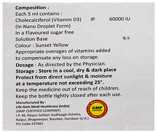 Supra D3 Nano Shots Orange Flavour Sugar Free 5Ml Pack Of 4 Solutions