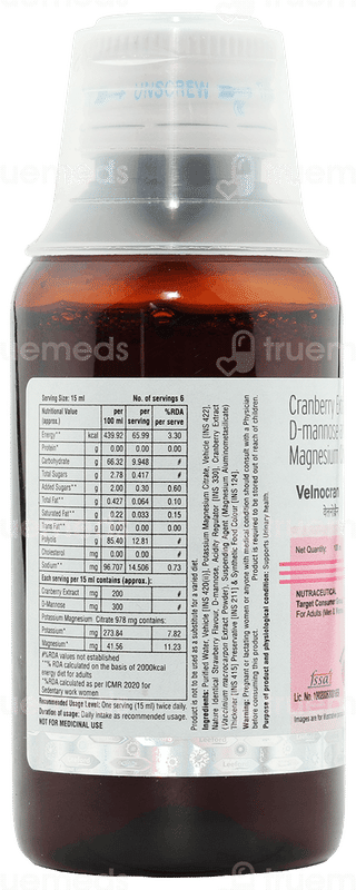 Velnocran Strawberry Flavour Solution 100Ml