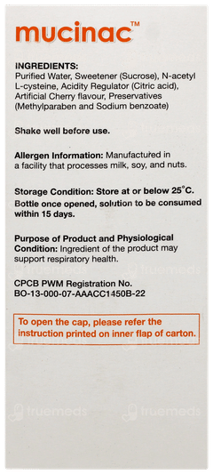 Mucinac Cherry Flavour Solution 100ml