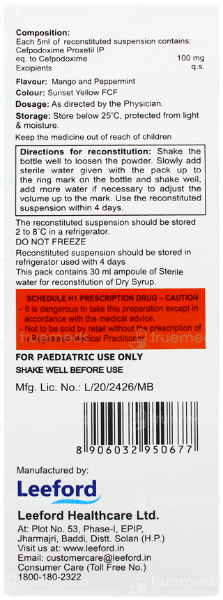 Cefredrox 100 Mango & Peppermint Flavour Suspension 30ml