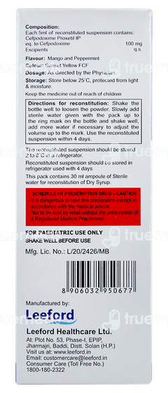 Cefredrox 100 Mango & Peppermint Flavour Suspension 30ml Cefredrox 100 Mango & Peppermint Flavour Suspension 30ml
