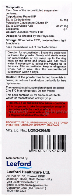 Cefredrox Cv Suspension 30ml