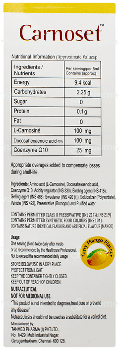 Carnoset Mango Flavour Sugar Free Suspension 200ml