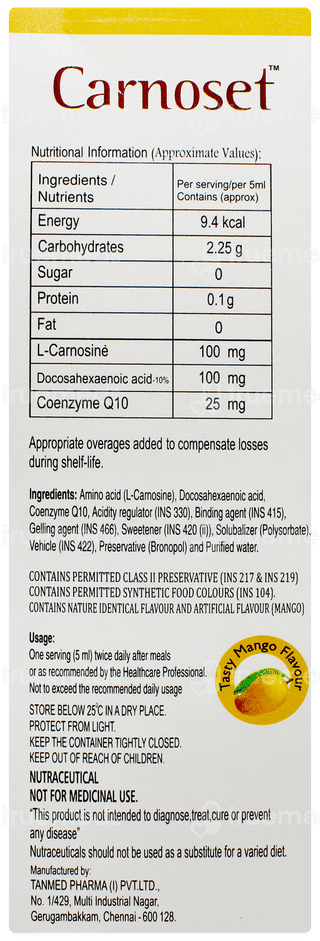Carnoset Mango Flavour Sugar Free Suspension 200ml