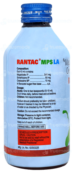 Rantac Mps La Mint Flavour Sugar Free Suspension 200ml
