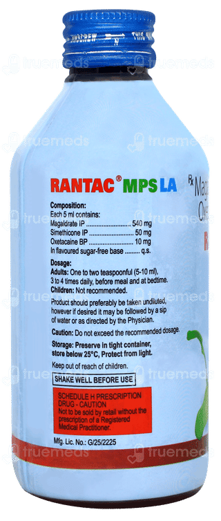 Rantac Mps La Mint Flavour Sugar Free Suspension 200ml