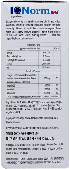 Iq Norm Dha Mango Flavour Suspension 200ml