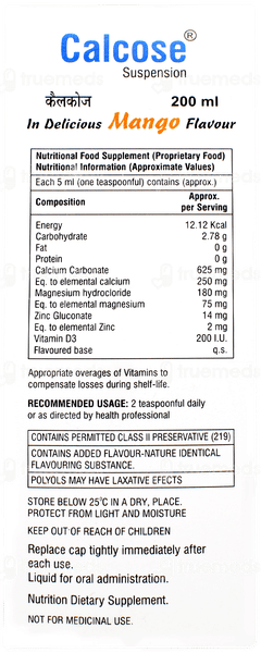 Calcose Mango Flavour Suspension 200 ML