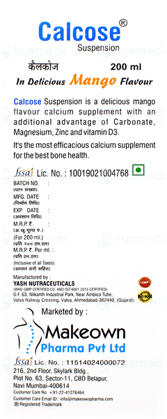 Calcose Mango Flavour Suspension 200 ML
