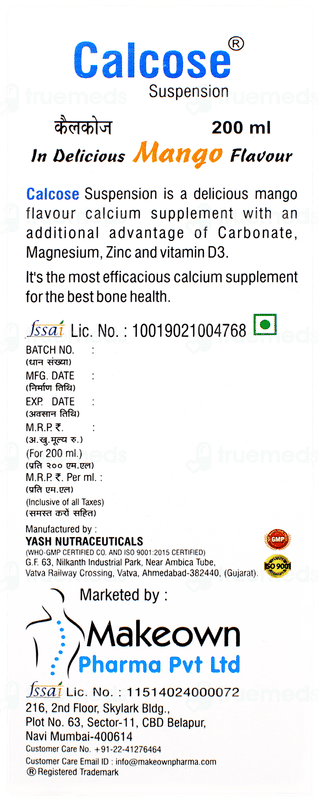 Calcose Mango Flavour Suspension 200 ML