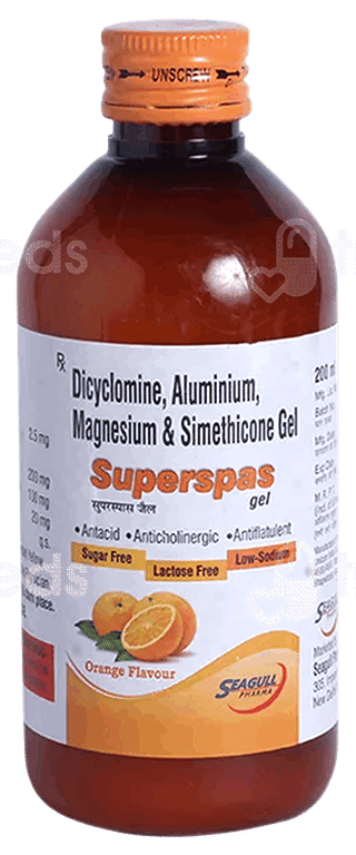 Superspas Orange Flavour Sugarfree Oral Gel 200 Ml