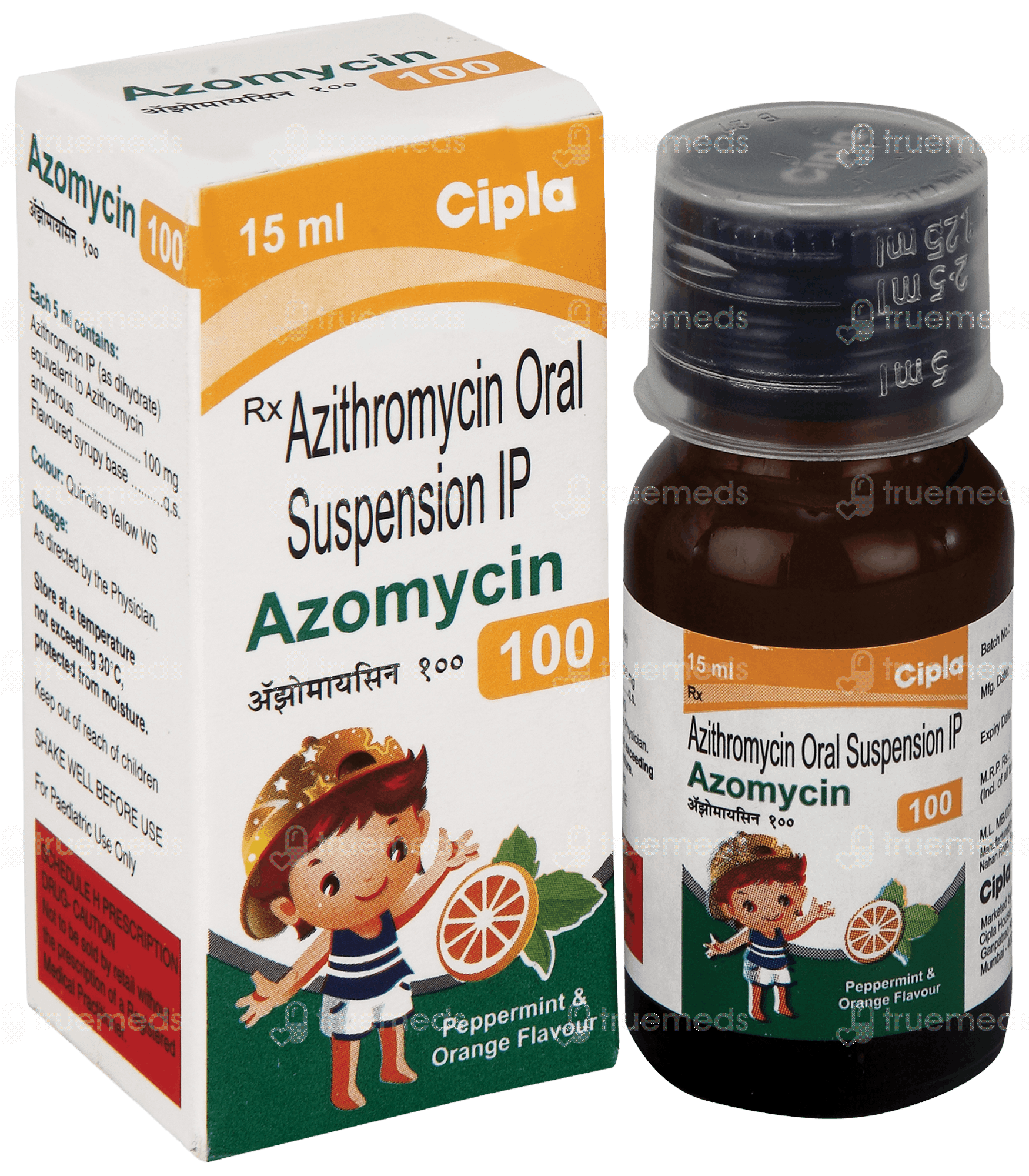 Azomycin 100 MG Pappermint And Orange Flavour Oral Suspension: Uses ...