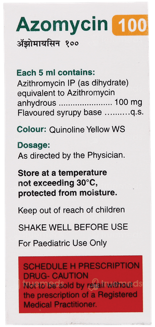 Azomycin 100 Mg Pappermint And Orange Flavour Oral Suspension 15 Ml