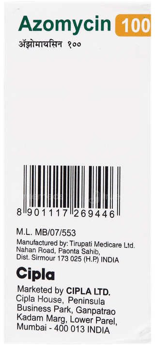 Azomycin 100 Mg Pappermint And Orange Flavour Oral Suspension 15 Ml