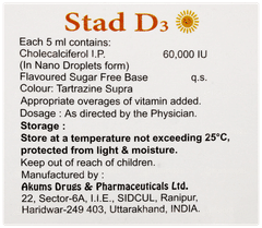 Stad D3 Pineapple & Mint Flavour Sugar Free Solution 5ml