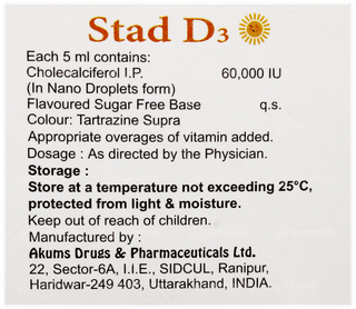 Stad D3 Pineapple & Mint Flavour Sugar Free Solution 5ml