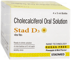 Stad D3 Pineapple & Mint Flavour Sugar Free Solution 5ml